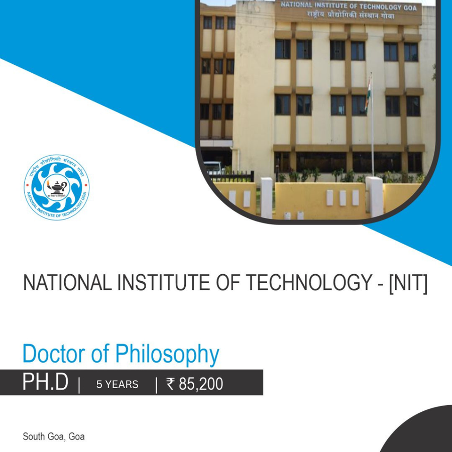 Phd in Computer Science and Engineering (CSE) at National Institute of Technology - Goa -other, Goa - Other